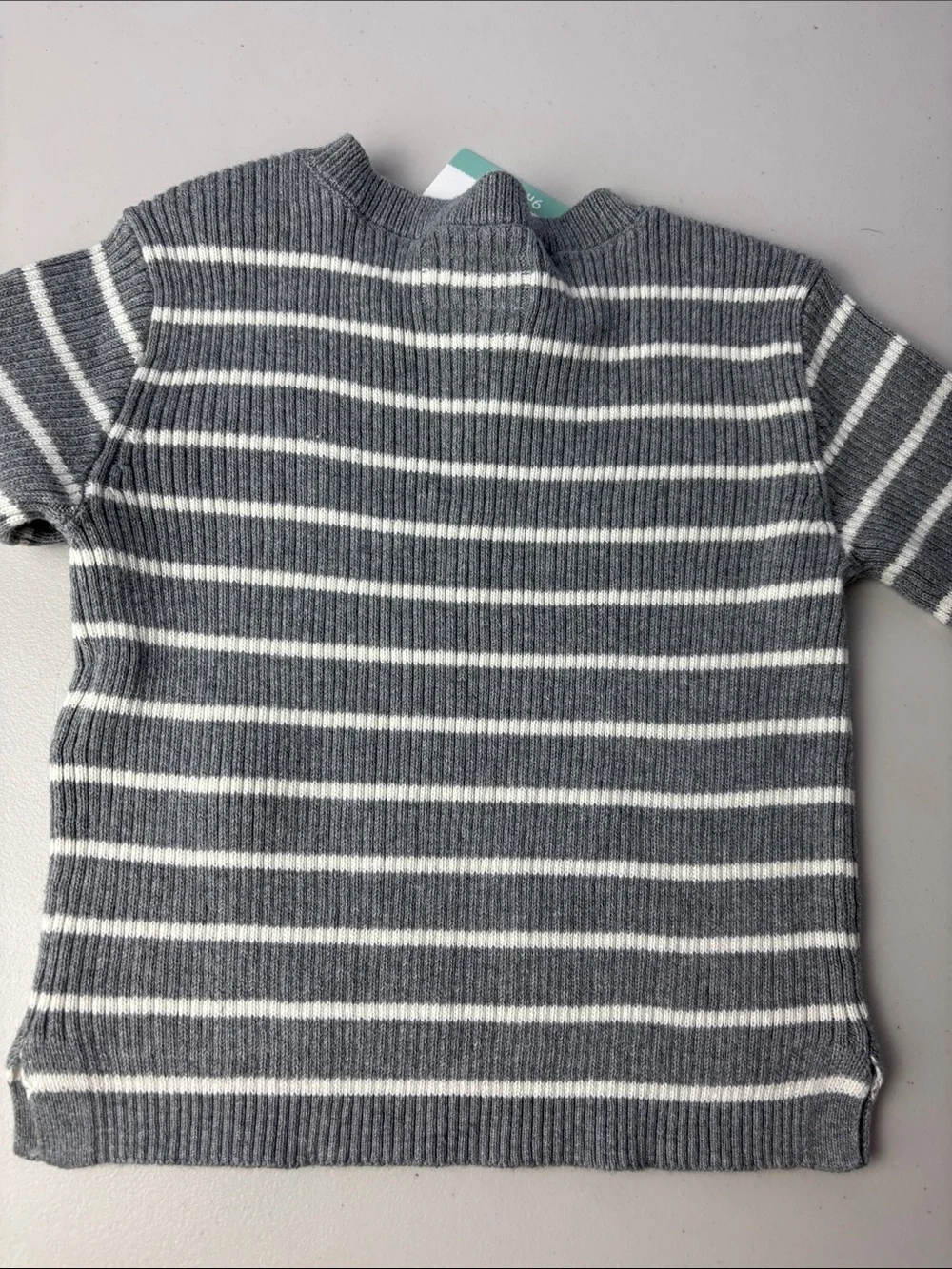 NWT Carter's Little Planet Gray & White Striped Baby Sweater